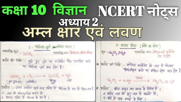 Class 10 Science Chapter 2 Notes in Hindi